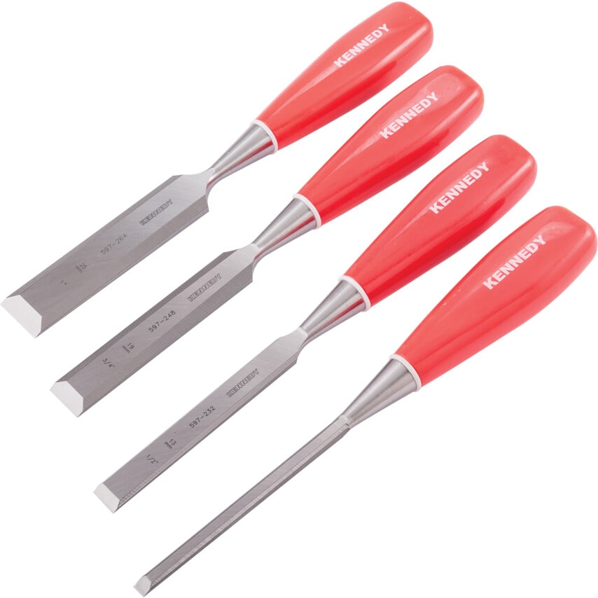 Professional Bevel Edge Wood Chisels (4-Set)