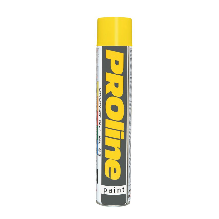 Proline Line Marking Paint 750ml Aerosols - Yellow