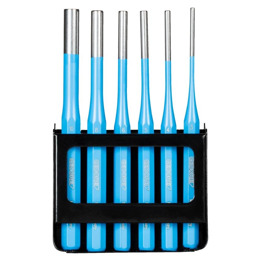 Promotion set of pin punches 6 pcs in metal case
