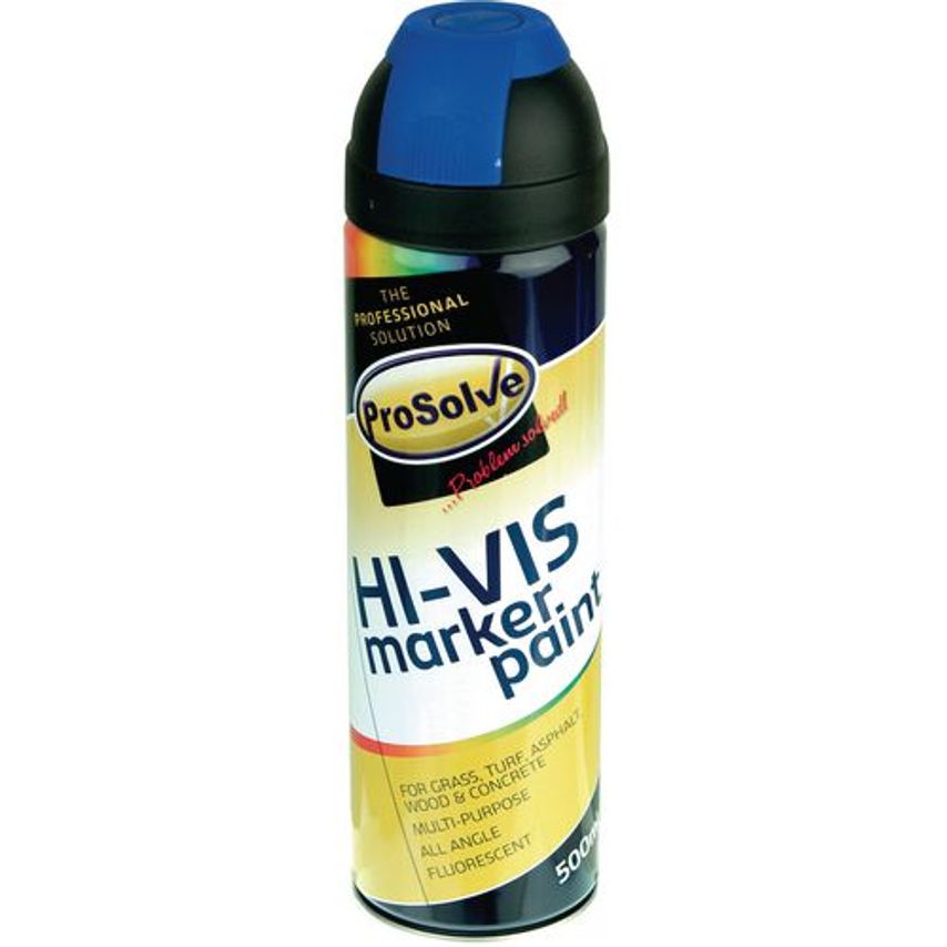 Prosolve Hi-Vis Spray Marker Paint - Pack of 12 Colour Blue