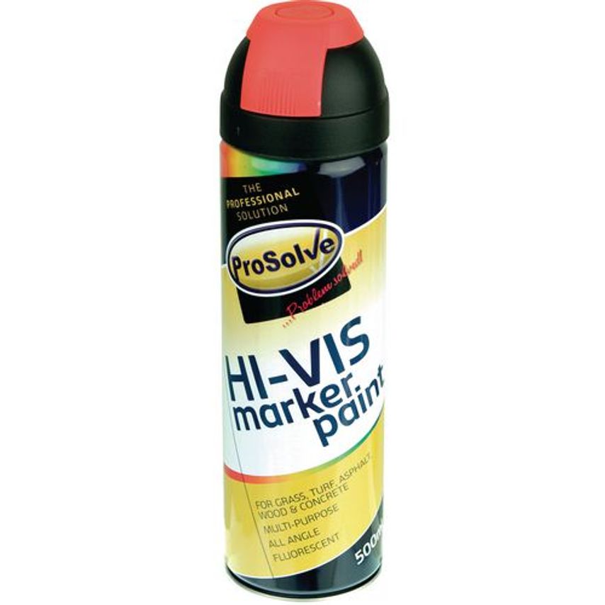 Prosolve Hi-Vis Spray Marker Paint - Pack of 12 Colour Pink