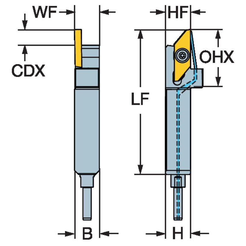 QS-SMALR1616E3HP CoroCut Shank Tool