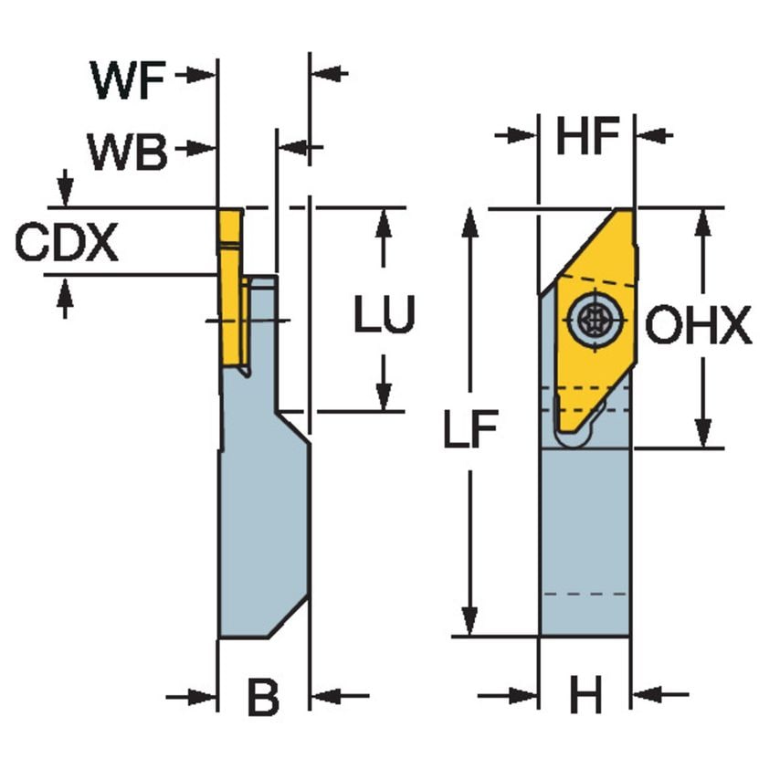 QS-SMALR 1212E-X CoroCut Shank Tool