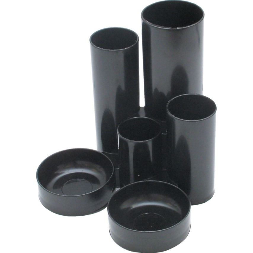 Q Connect 6 Tube Plastic Desk Tidy Black