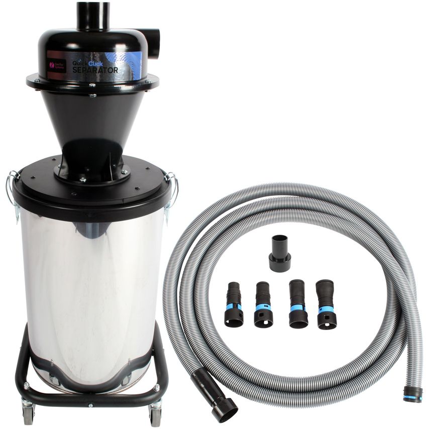 Quick Click Separator with 37L Stainless Steel Collection Bin and 5m Power Tool Adapter Hose