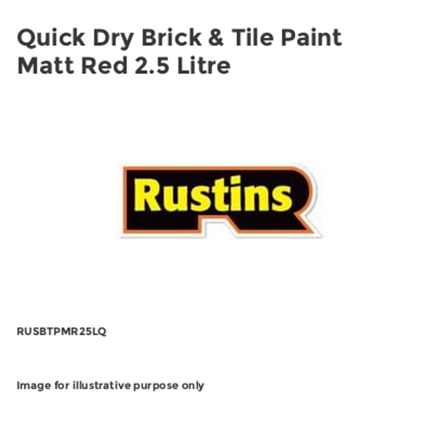 Quick Dry Brick & Tile Paint Matt Red 2.5 Litre RUSBTPMR25LQ