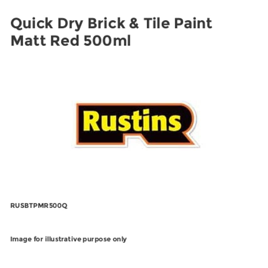 Quick Dry Brick & Tile Paint Matt Red 500ml RUSBTPMR500Q