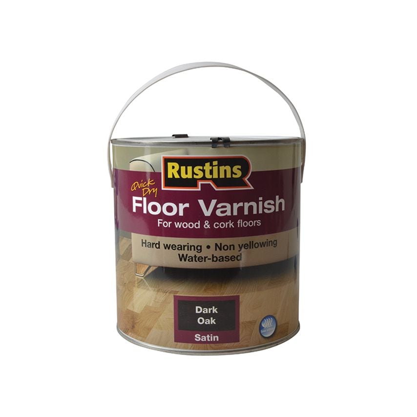 Quick Dry Coloured Floor Varnish Dark Oak 2.5 litre RUSQDCFVDO25
