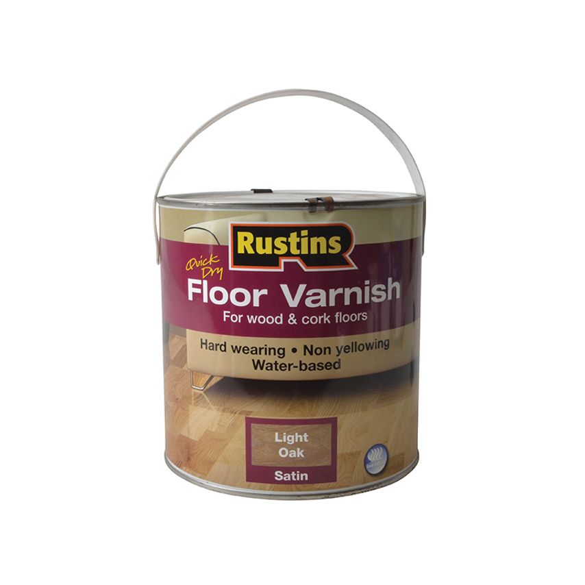 Quick Dry Coloured Floor Varnish Light Oak 2.5 litre RUSQDCFVLO25