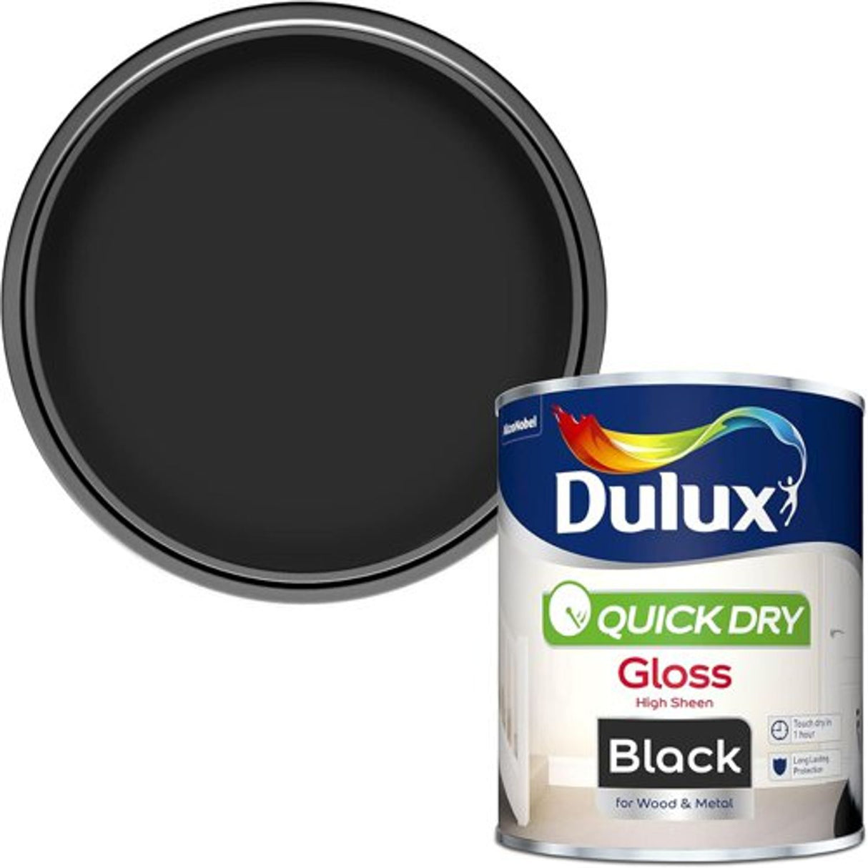 Quick Dry Gloss Paint for Wood and Metal - Black 750ml