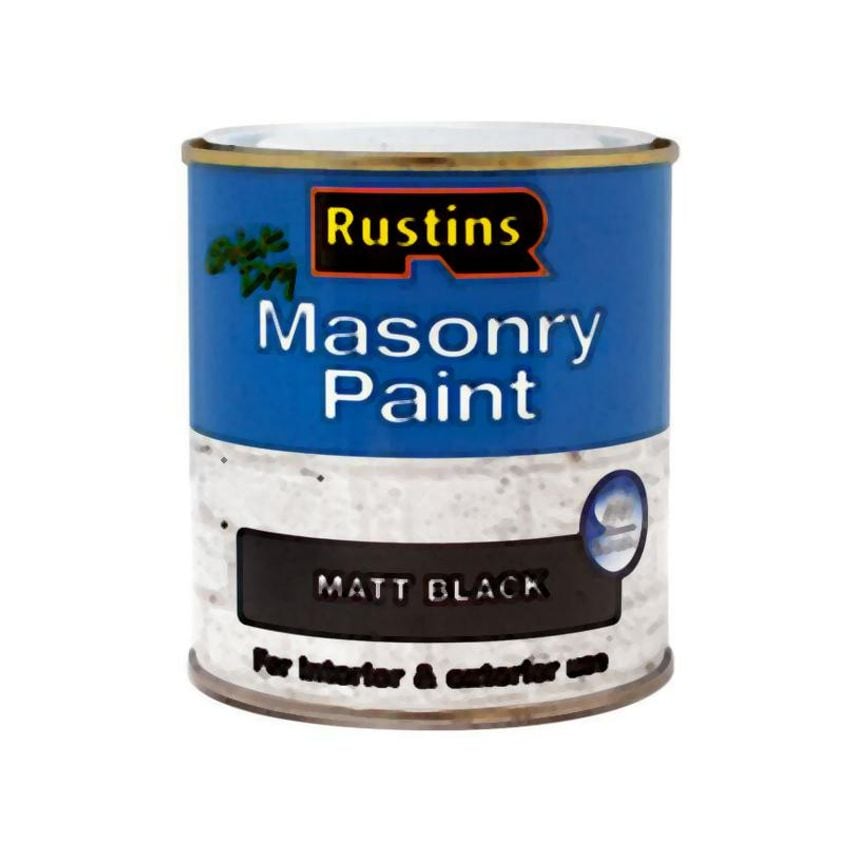 Quick Dry Masonry Paint Matt Black 500ml RUSMASPB500