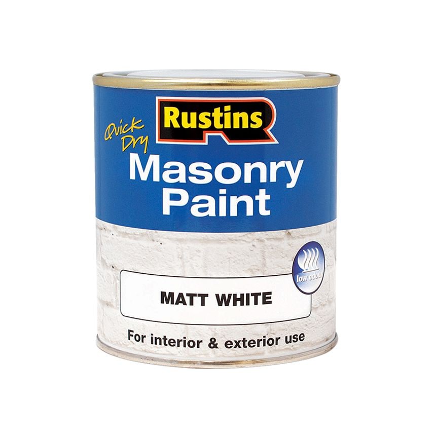 Quick Dry Masonry Paint Matt White 250ml RUSMASPW250