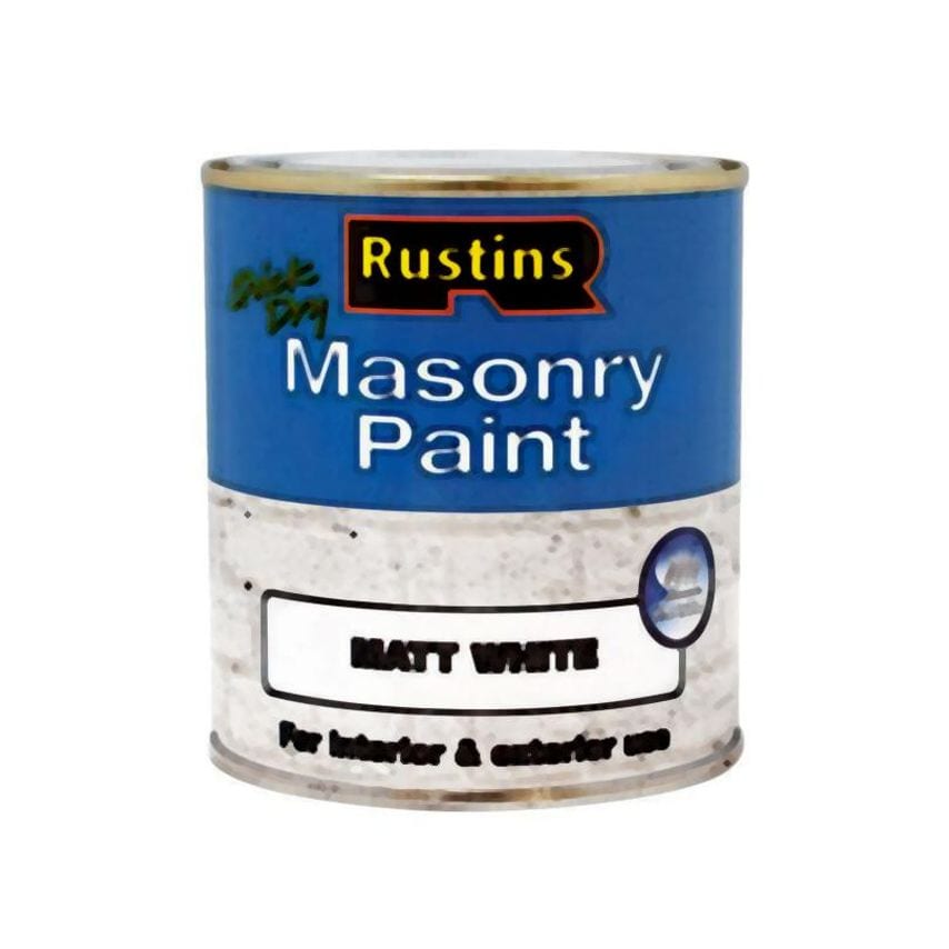 Quick Dry Masonry Paint Matt White 500ml RUSMASPW500