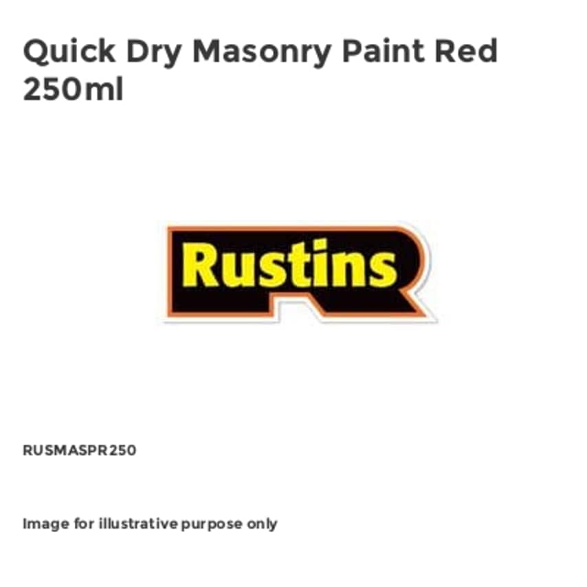 Quick Dry Masonry Paint Red 250ml RUSMASPR250