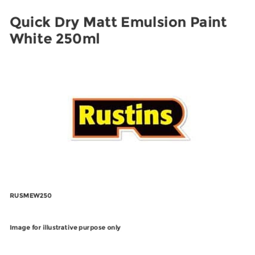 Quick Dry Matt Emulsion Paint White 250ml RUSMEW250