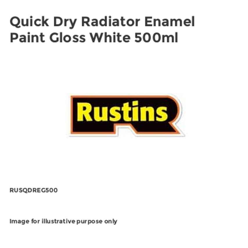 Quick Dry Radiator Enamel Paint Gloss White 500ml RUSQDREG500