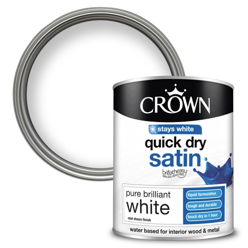 Quick Dry Satin 750ml Pure Brilliant White
