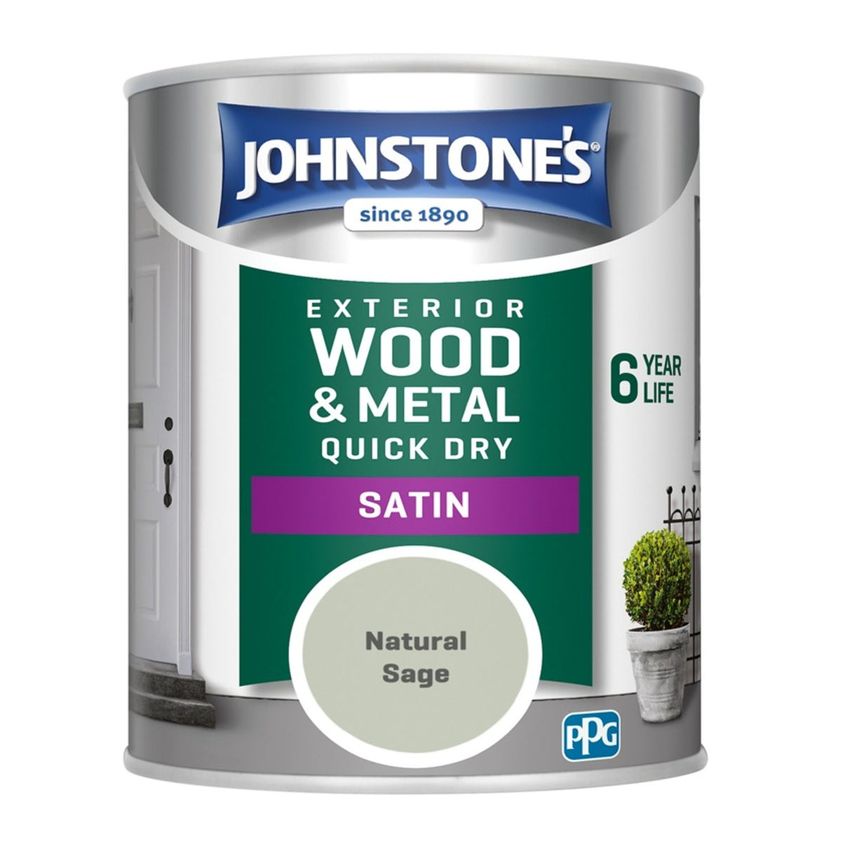 Quick Dry Satin Natural Sage Exterior Paint - 750ml