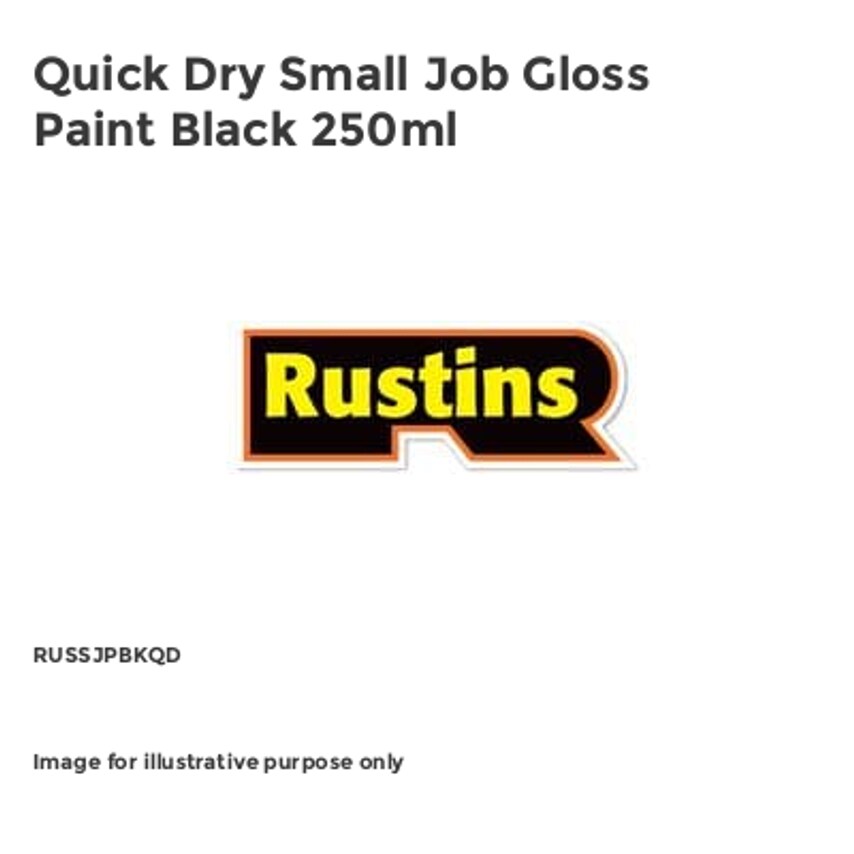 Quick Dry Small Job Gloss Paint Black 250ml RUSSJPBKQD