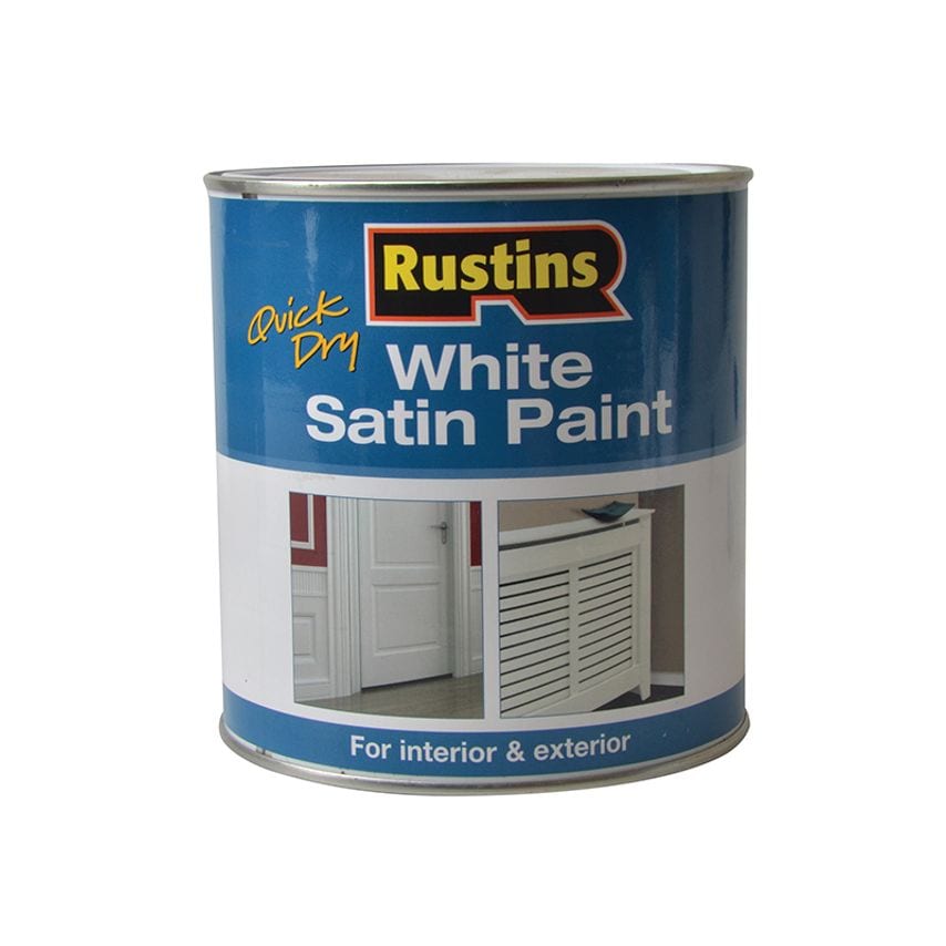 Quick Dry White Satin Paint 1 Litre RUSWS1L