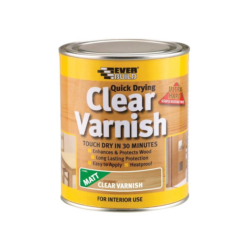 Quick Dry Wood Varnish Matt Clear 2.5 litre EVBWVARCLM2
