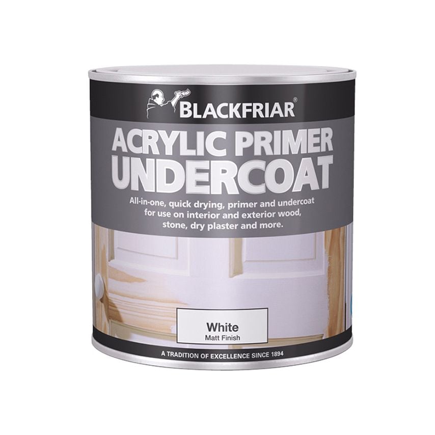 Quick Drying Acrylic Primer Undercoat White 250ml BKFWAP250