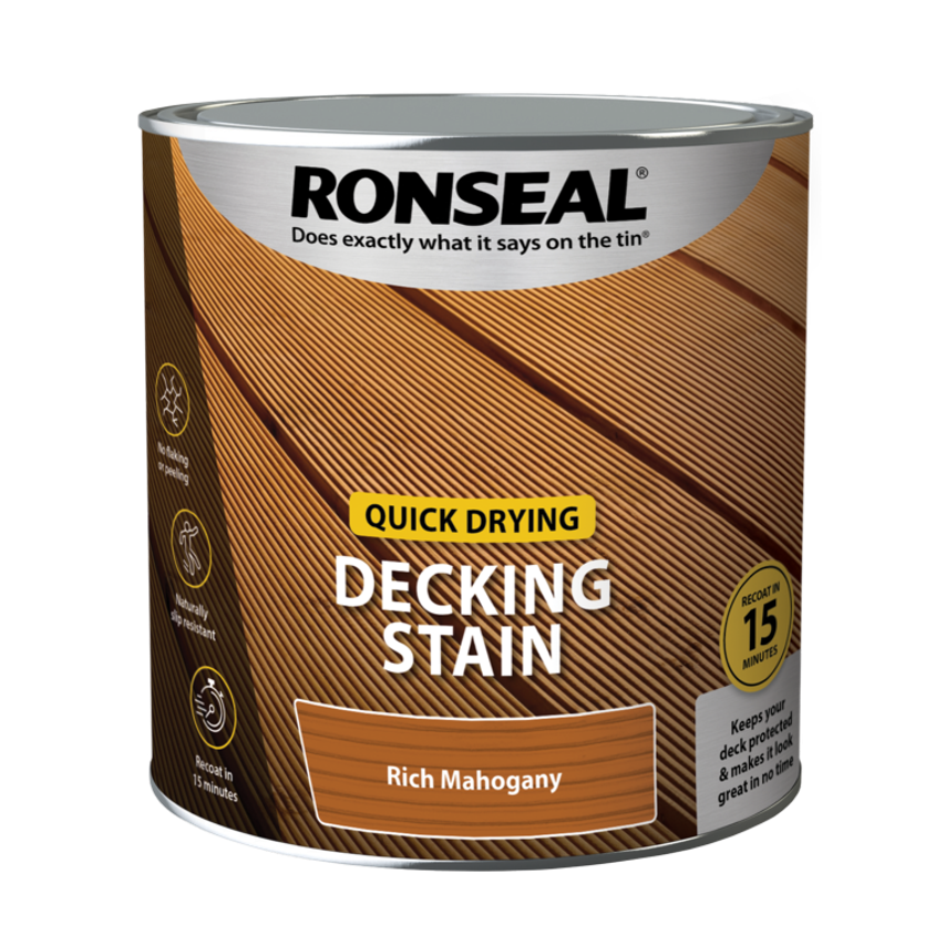 Quick Drying Decking Stain 2.5L Rich Mahogany