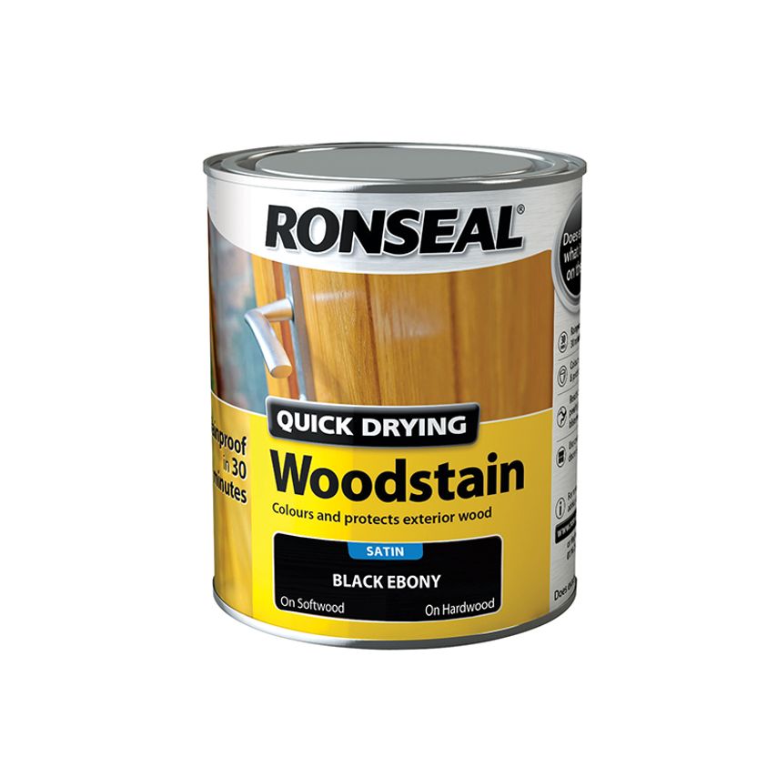 Quick Drying Woodstain Satin Ebony 750ml RSLQDWSE750