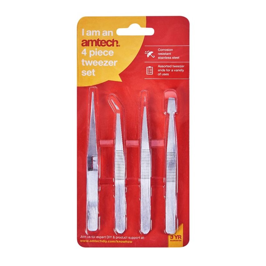 R0382 4 Piece Tweezer Set