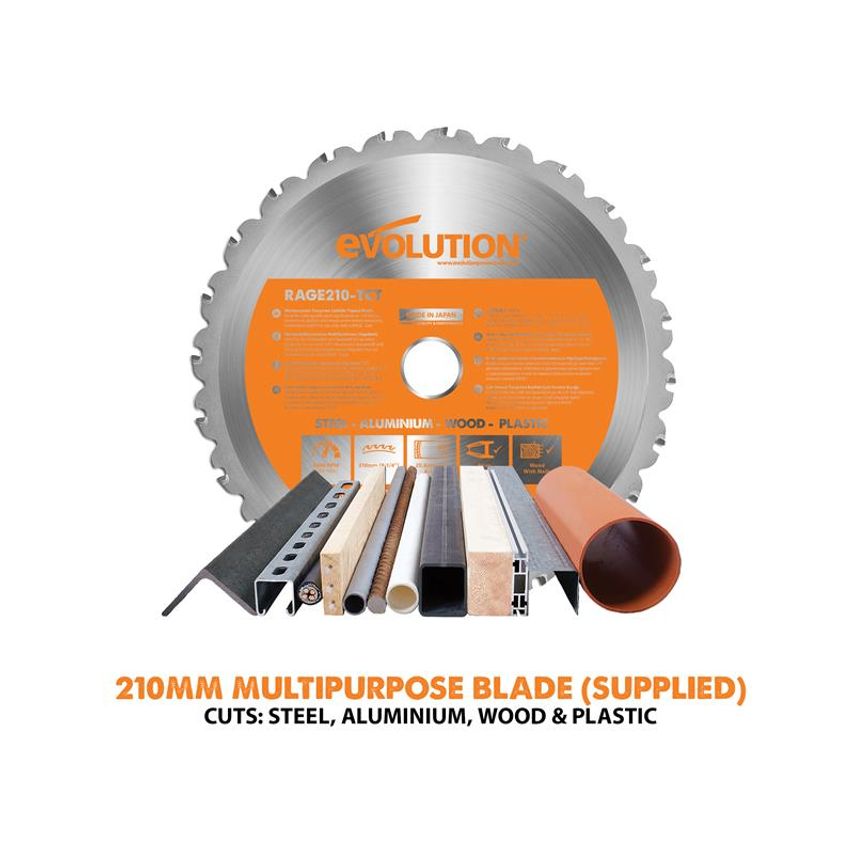 R210CMS Multi-Purpose Compound Mitre Saw 1200W 110V EVLR210CMSL