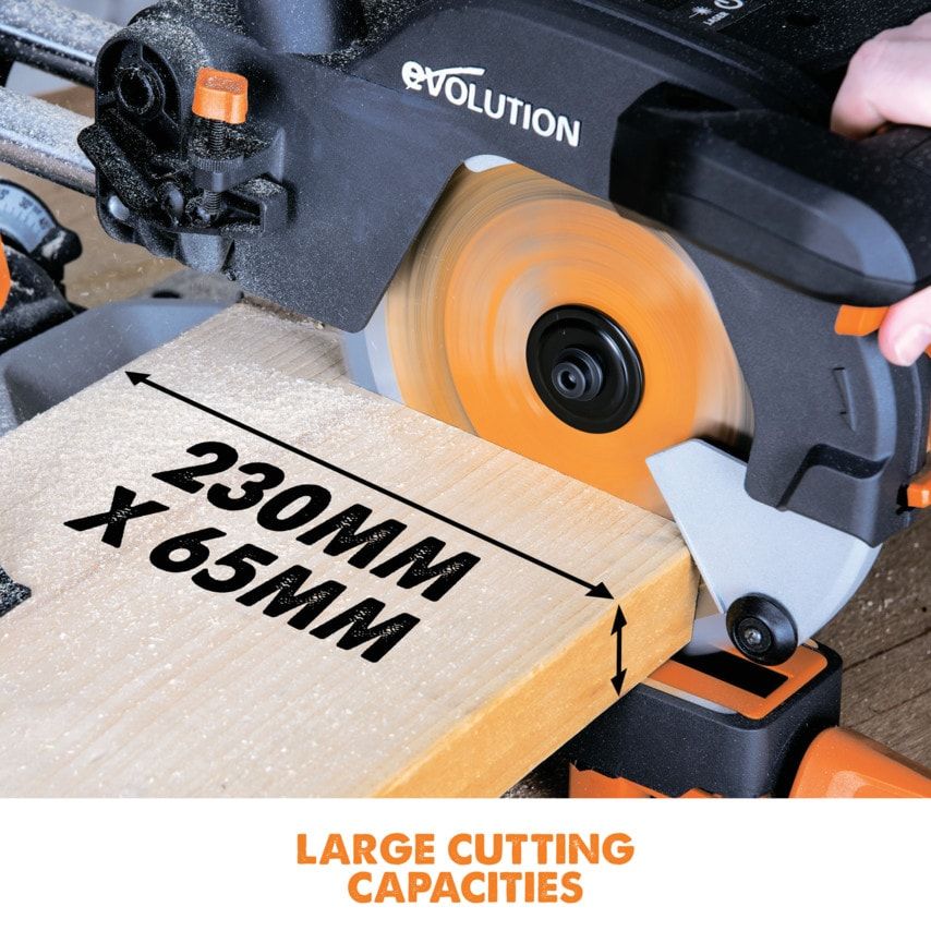 R210SMS+ 210MM Multi Purpose Single Bevel Sliding Compound Mitre Saw 110V