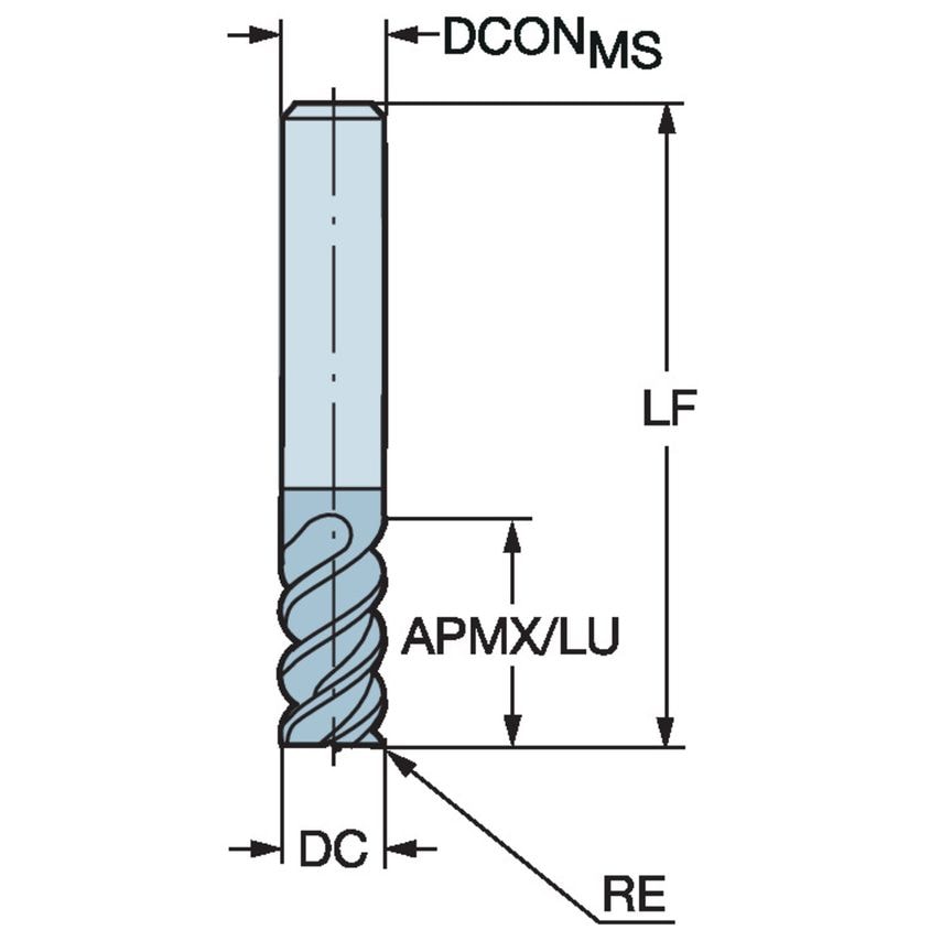 R215.2610050EAC22H 1610 Plura End Mill