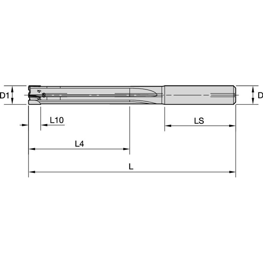 R215A03750H6SF PCD Reamer - 3/8'' H6