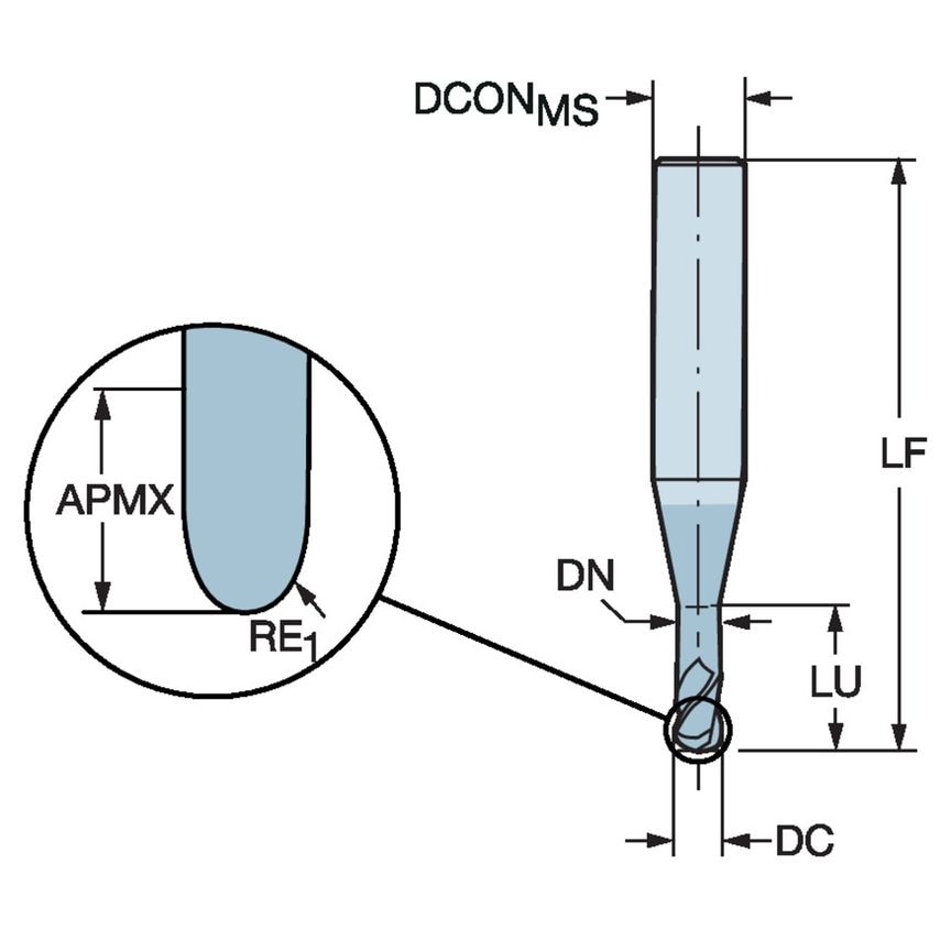 R216.4200830AE08G 1620 Plura End Mill