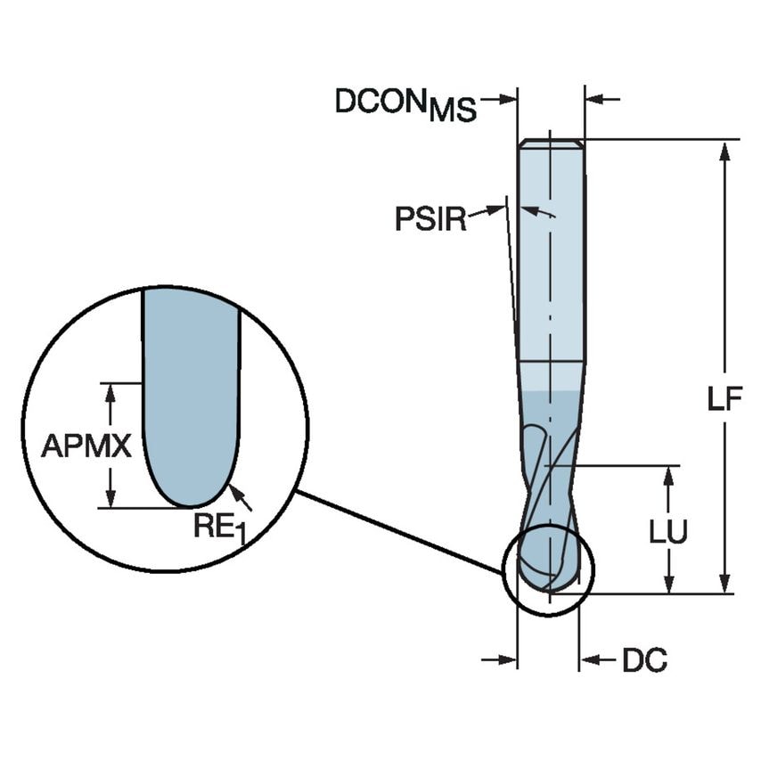 R216.4212030AP12G 1610 Plura End Mill