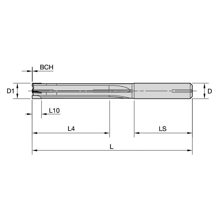 R225A08000H6SFM PCD Reamer 8H6