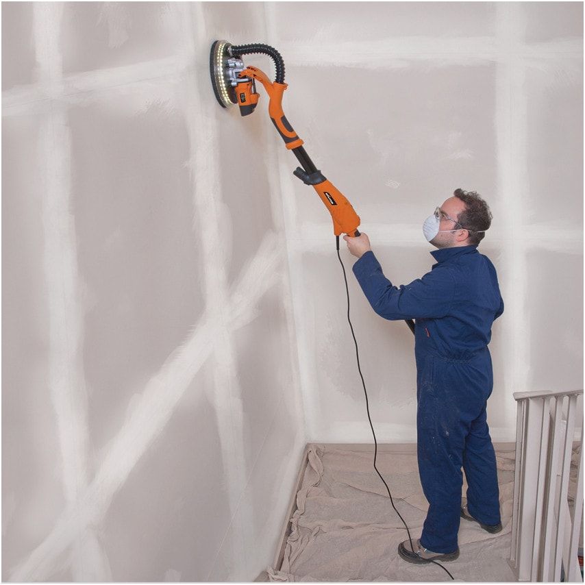 R225DWS 225mm Telescopic Dry Wall Sander with LED Torch, 230V