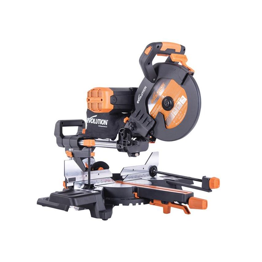 R255SMS-DB+ Multi-Material Sliding Mitre Saw 255mm 2000W 240V EVLR255SMSDB