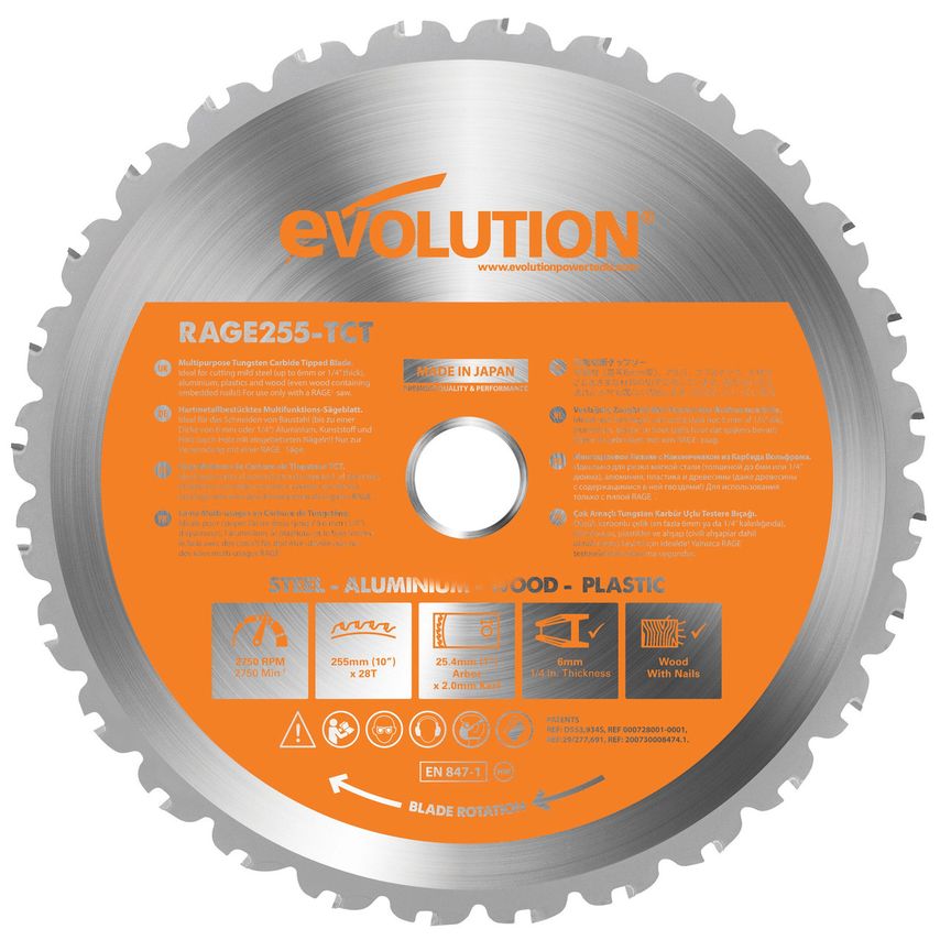 R255 TCT Multi-Purpose Circular Saw Blade 255 x 25.4mm x 28T