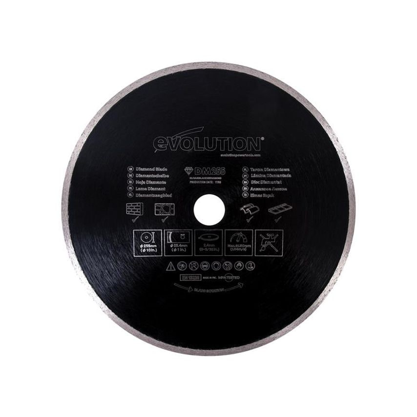 RAGE Diamond Blade, Continuous Rim 255 x 25.4mm EVL255DIAM