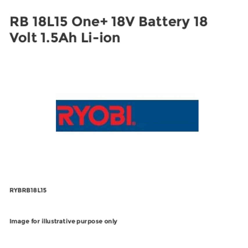 RB 18L15 One+ 18V Battery 18 Volt 1.5Ah Li-ion RYBRB18L15
