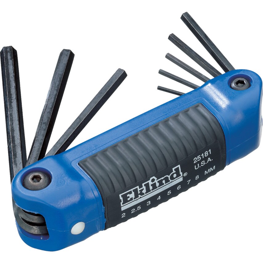 REK25181 Ergo Fold Hex Key Set Metric 8-KEYS Long