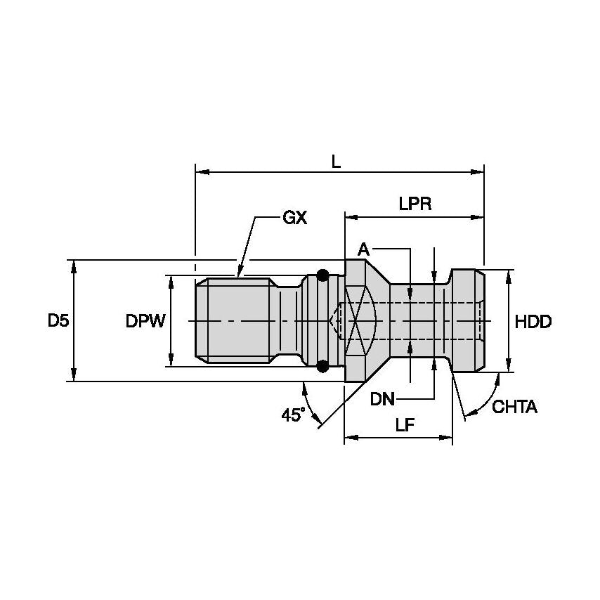 RK40DVBM Pull Stud SK40 DIN69872B O-Ring