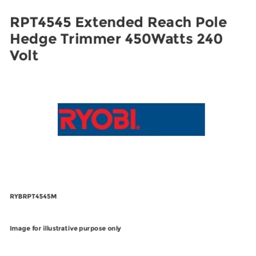 RPT4545 Extended Reach Pole Hedge Trimmer 450Watts 240 Volt