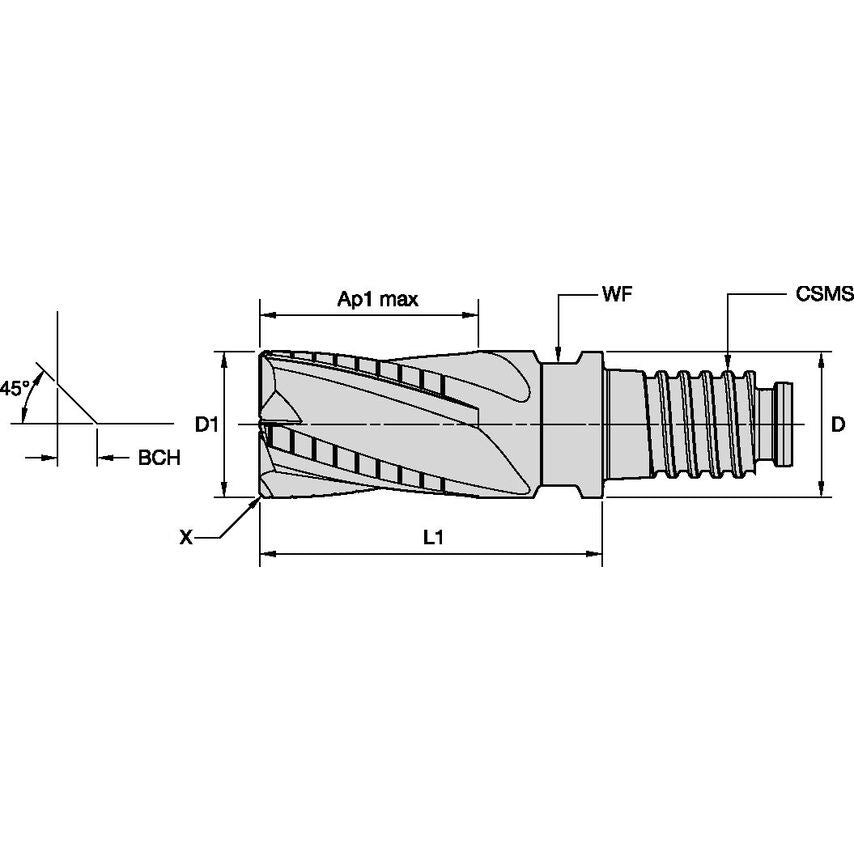 RQDB1200X4CV End Mill D-l HP RUF 4F 12XDL12