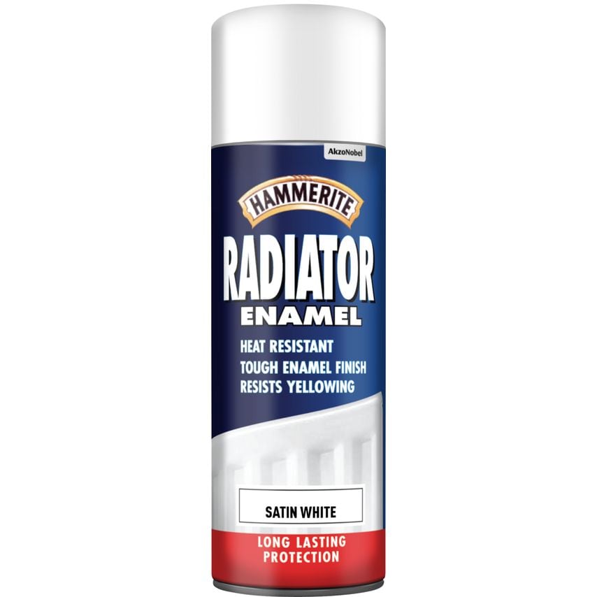 Radiator Enamel Aerosol Satin White 400ml