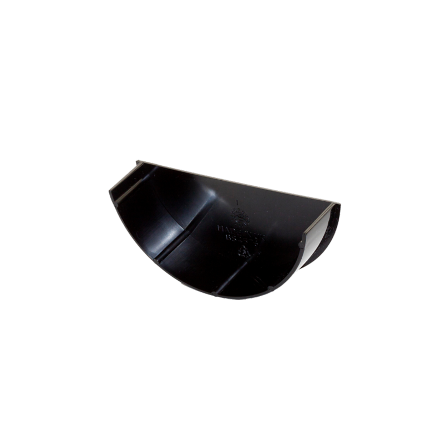 Rainwater Round Internal Stop End Black 112mm