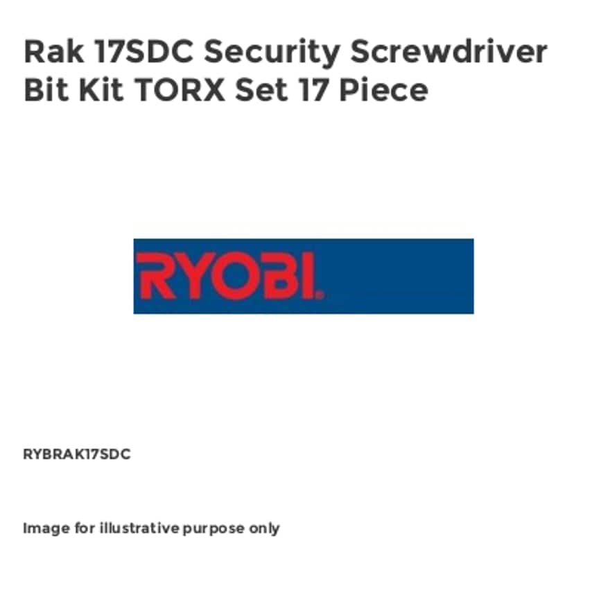 Rak 17SDC Security Screwdriver Bit Kit TORX Set 17 Piece