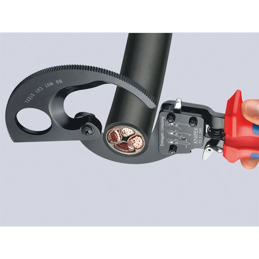 Ratchet Action Cable Shears Multi-Component Grip 280mm KPX9531280