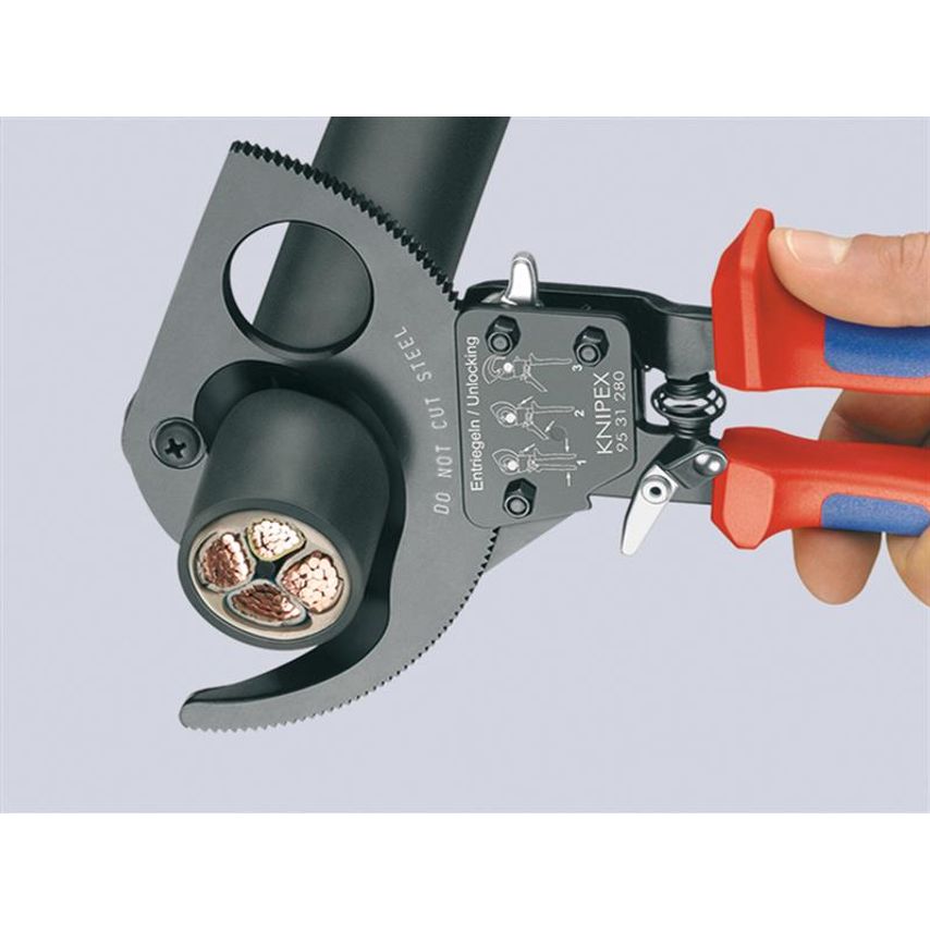 Ratchet Action Cable Shears Multi-Component Grip 280mm KPX9531280